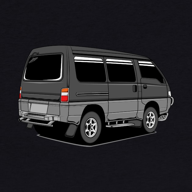 Jdm black delica rear classic by R.autoart